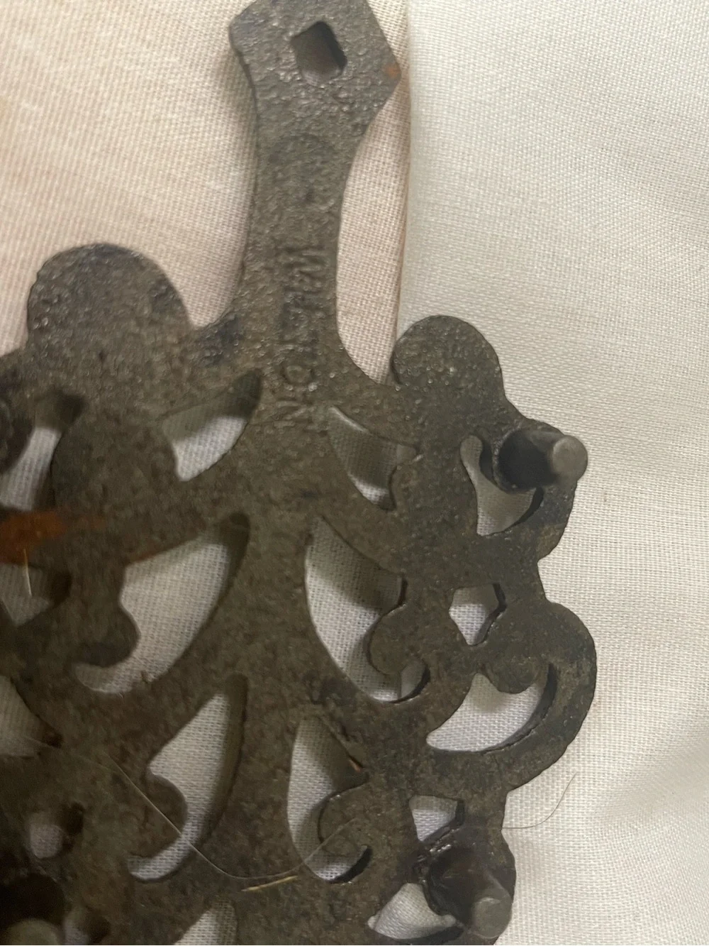 Vintage Wilton Mini Black Ornate Cast Iron Footed Wall Decor Set of 4
